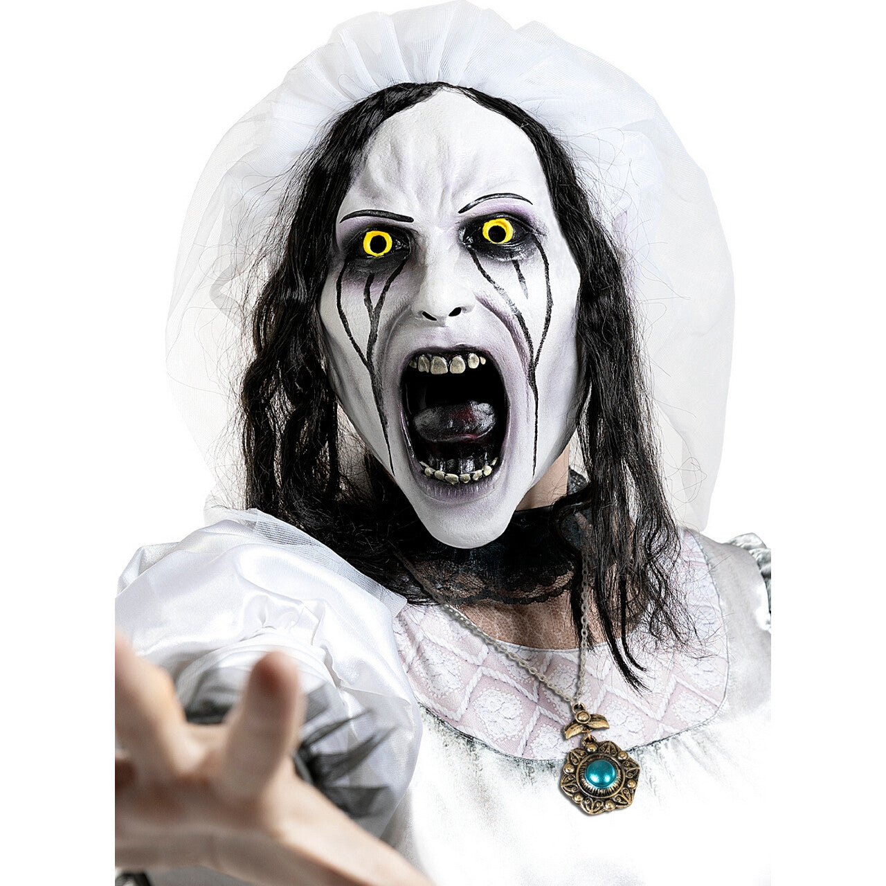 Op deze afbeelding zie je een Accessoires, van het merk Funidelia. La Llorona Huilende Vrouw Horror Masker