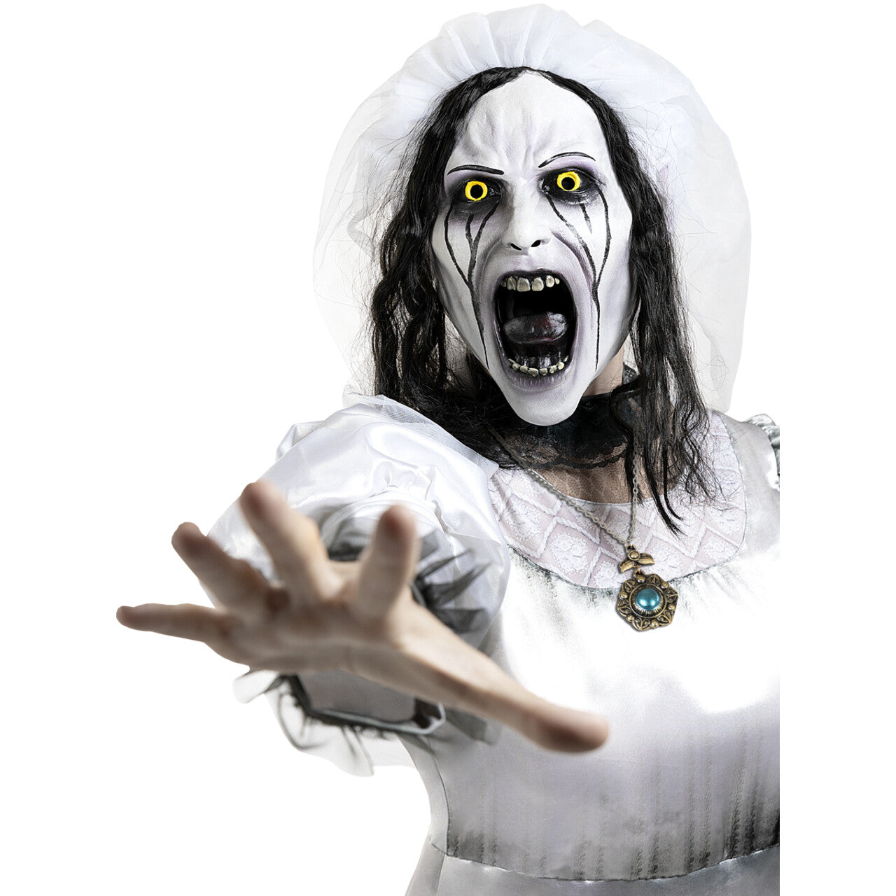 Op deze afbeelding zie je een Accessoires, van het merk Funidelia. La Llorona Huilende Vrouw Horror Masker