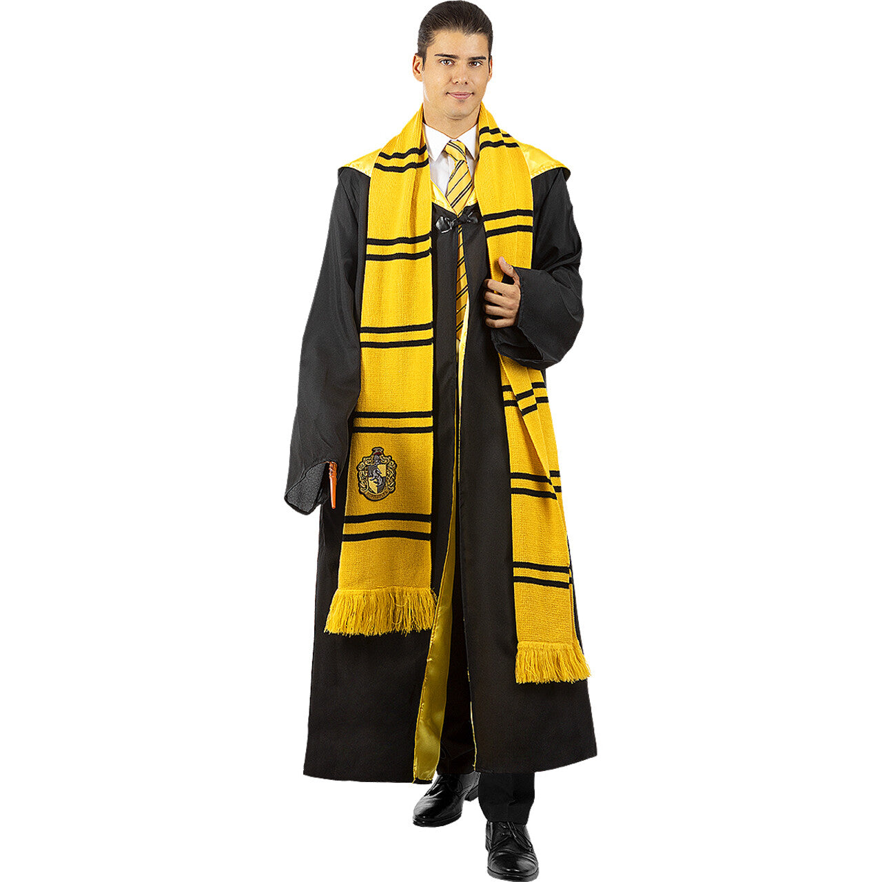 Op deze afbeelding zie je een Accessoires, van het merk Funidelia. Harry Potter Hufflepuff Sjaal Geel