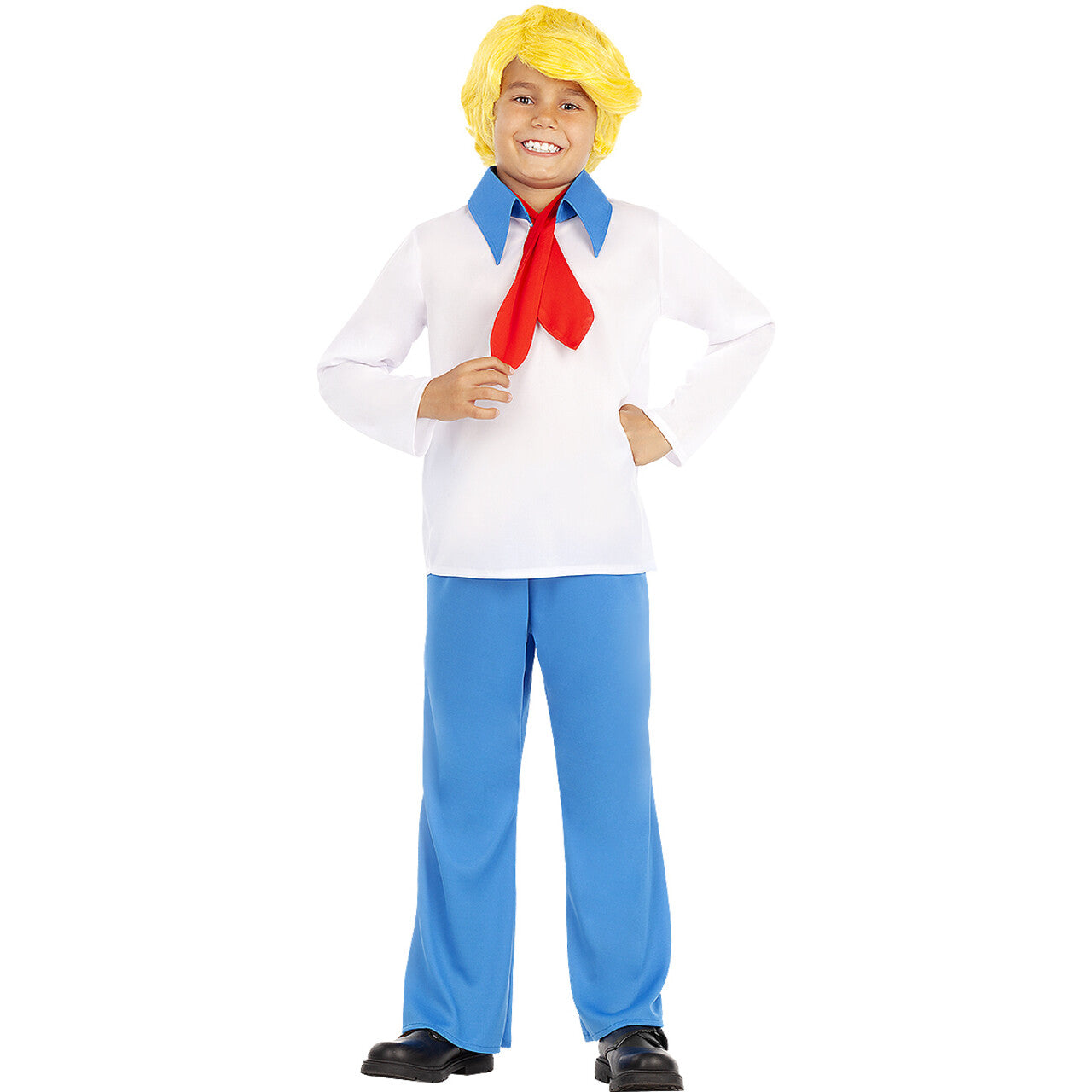 Op deze afbeelding zie je een Kostuums, van het merk Funidelia. Jonge Fred Scooby Doo Jongen Kostuum