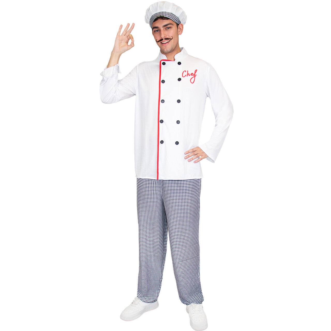 Op deze afbeelding zie je een Kostuums, van het merk Funidelia. Master Sterren Chef Kok Unisex Kostuum