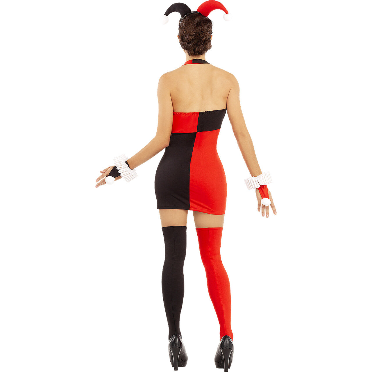 Op deze afbeelding zie je een Kostuums, van het merk Funidelia. Sexy Harley Quinn Rood Zwart Vrouw Kostuum