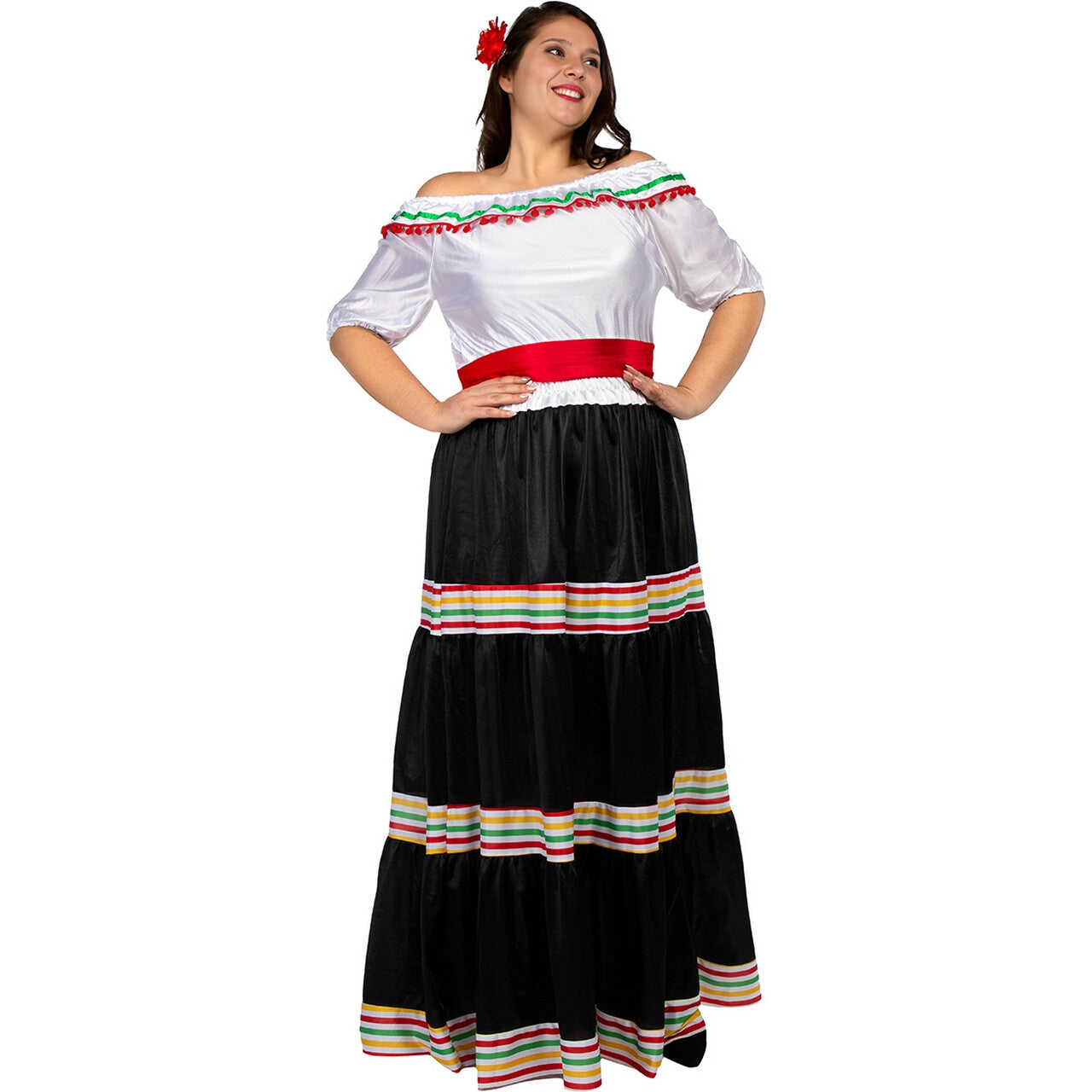 Op deze afbeelding zie je een Kostuums, van het merk Funidelia. Bailarina De Mexico Vrouw Kostuum