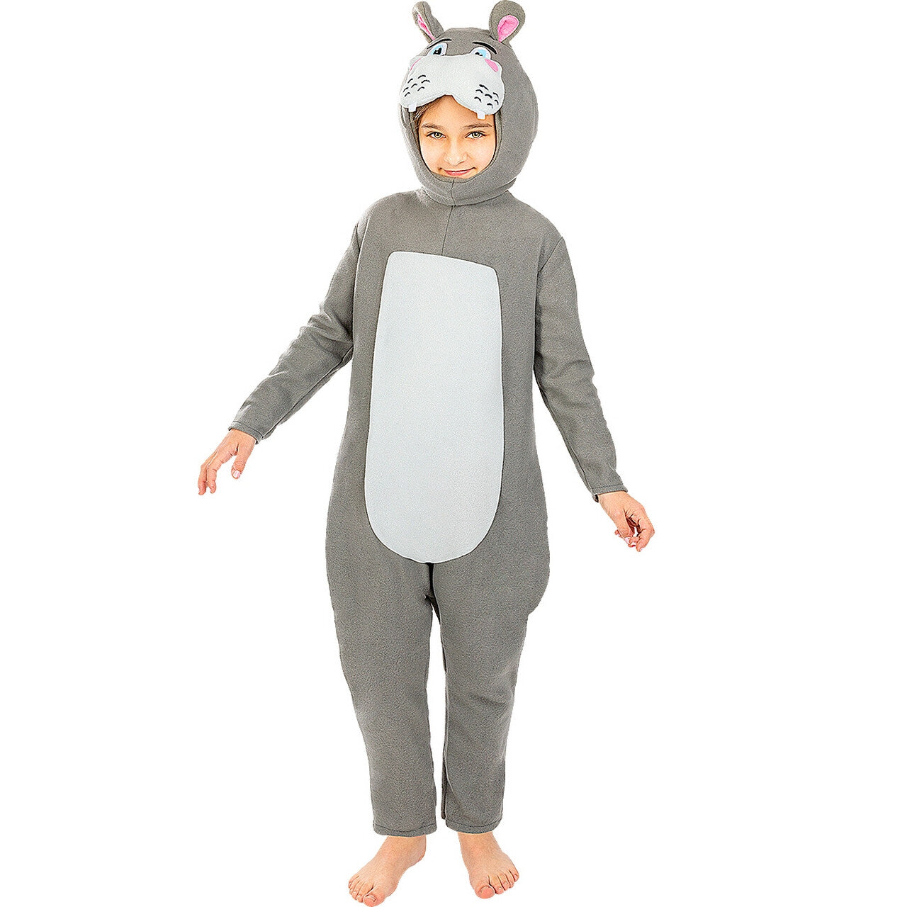Op deze afbeelding zie je een Kostuums, van het merk Funidelia. Hippe Nijlpaard Onesie Kind Kostuum