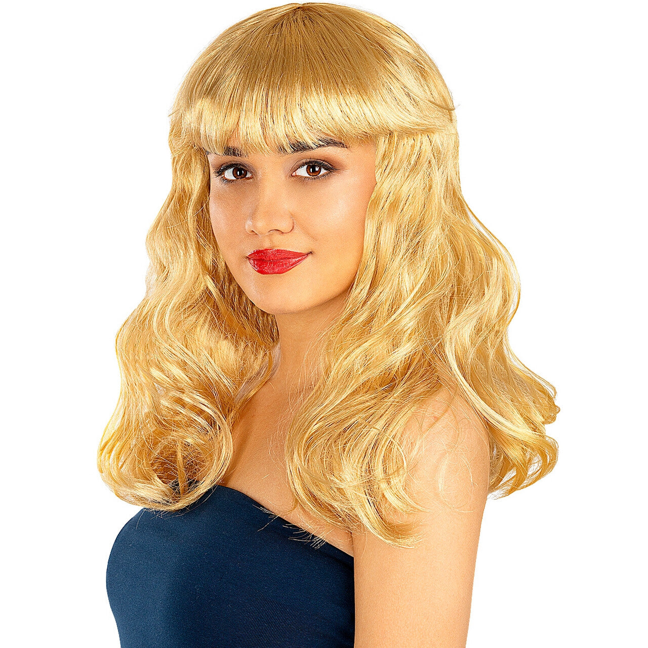 Op deze afbeelding zie je een Accessoires, van het merk Funidelia. Jaren 80 Pruik Met Pony Blond Mariska