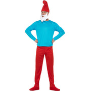 Op deze afbeelding zie je een Kostuums, van het merk Funidelia. Smurfleider Grote Smurf Man Kostuum