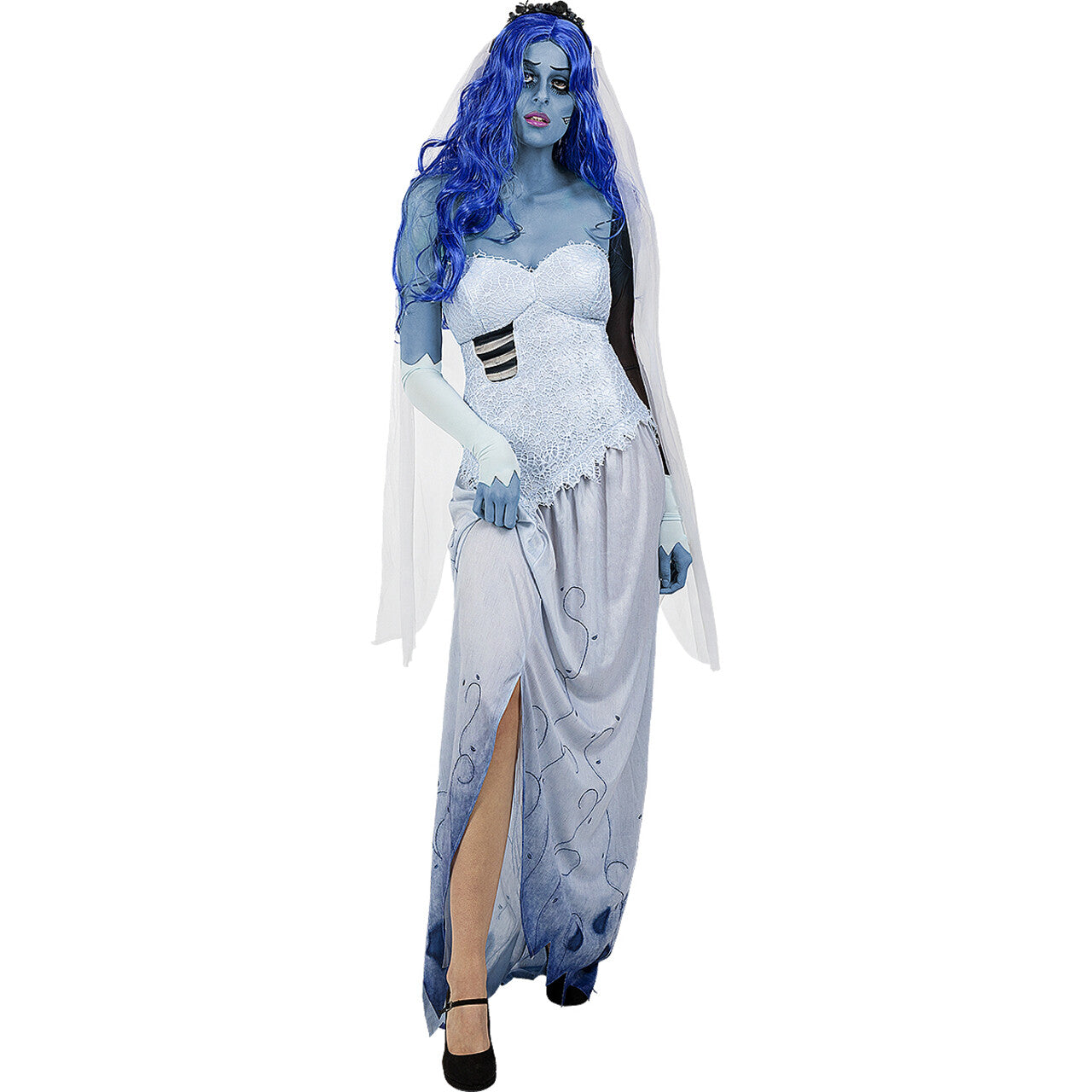 Op deze afbeelding zie je een Accessoires, van het merk Funidelia. Fantasy IJskoude Spook Prinses Pruik Blauw