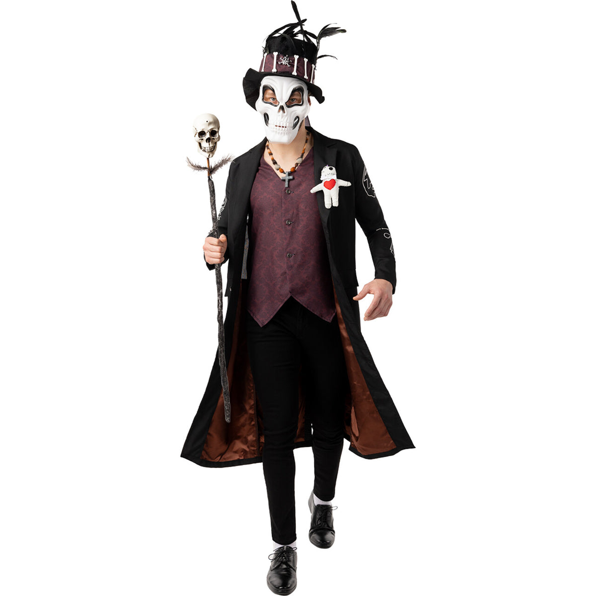 Op deze afbeelding zie je een Kostuums, van het merk Funidelia. Voodoo Master Sjamaan Man Kostuum