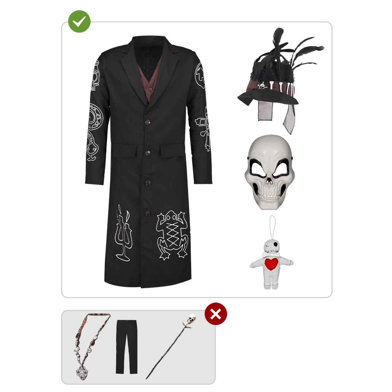 Op deze afbeelding zie je een Kostuums, van het merk Funidelia. Voodoo Master Sjamaan Man Kostuum