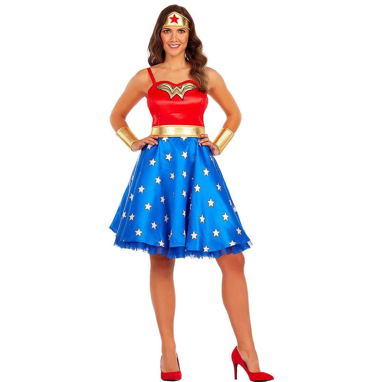 Op deze afbeelding zie je een Kostuums, van het merk Funidelia. Wonder Woman Jaren 50 Stijl Vrouw Kostuum
