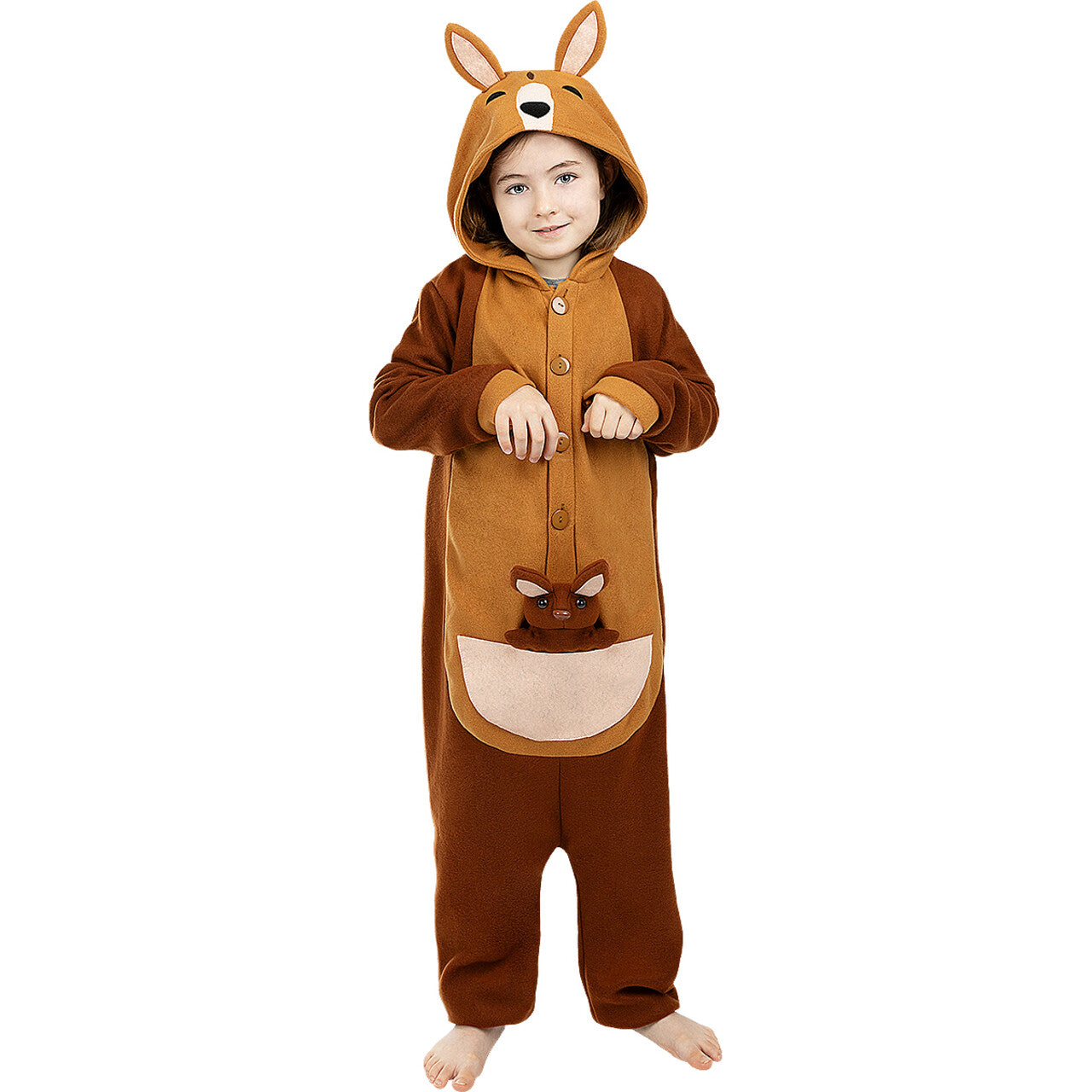 Op deze afbeelding zie je een Kostuums, van het merk Funidelia. Onesie Kangoeroe Met Kleine Joey Kind Kostuum