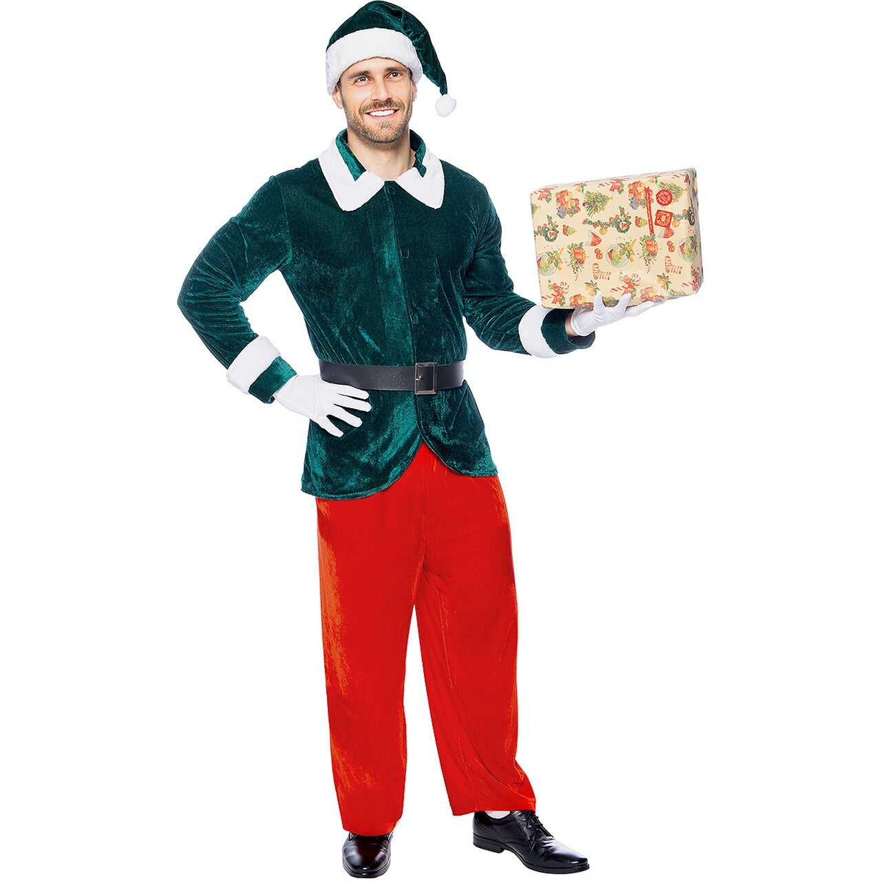 Op deze afbeelding zie je een Kostuums, van het merk Funidelia. Deluxe Kerst Elf Will Snow Man Kostuum