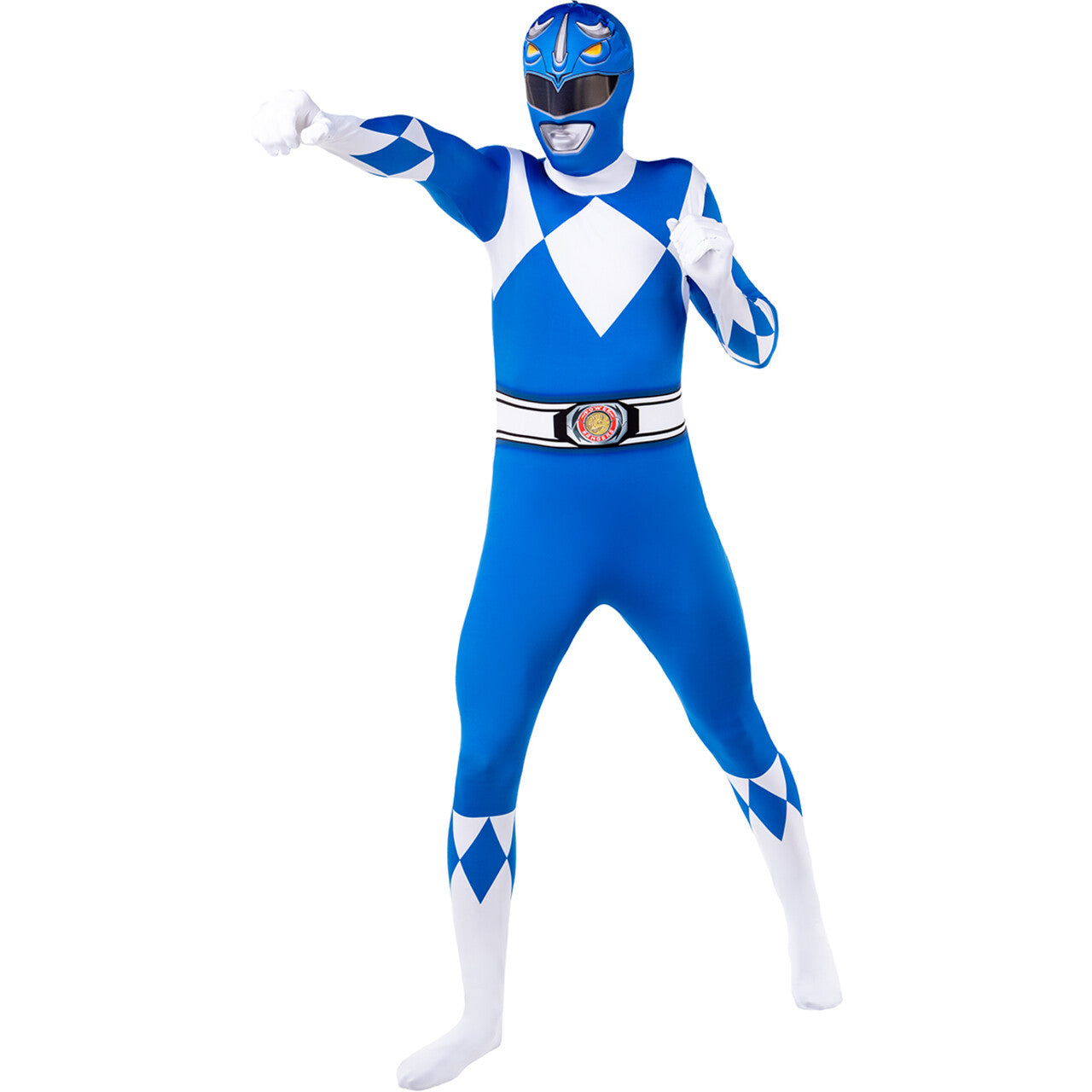 Op deze afbeelding zie je een Kostuums, van het merk Funidelia. Blue Power Ranger™ - Second Skin Unisex Kostuum