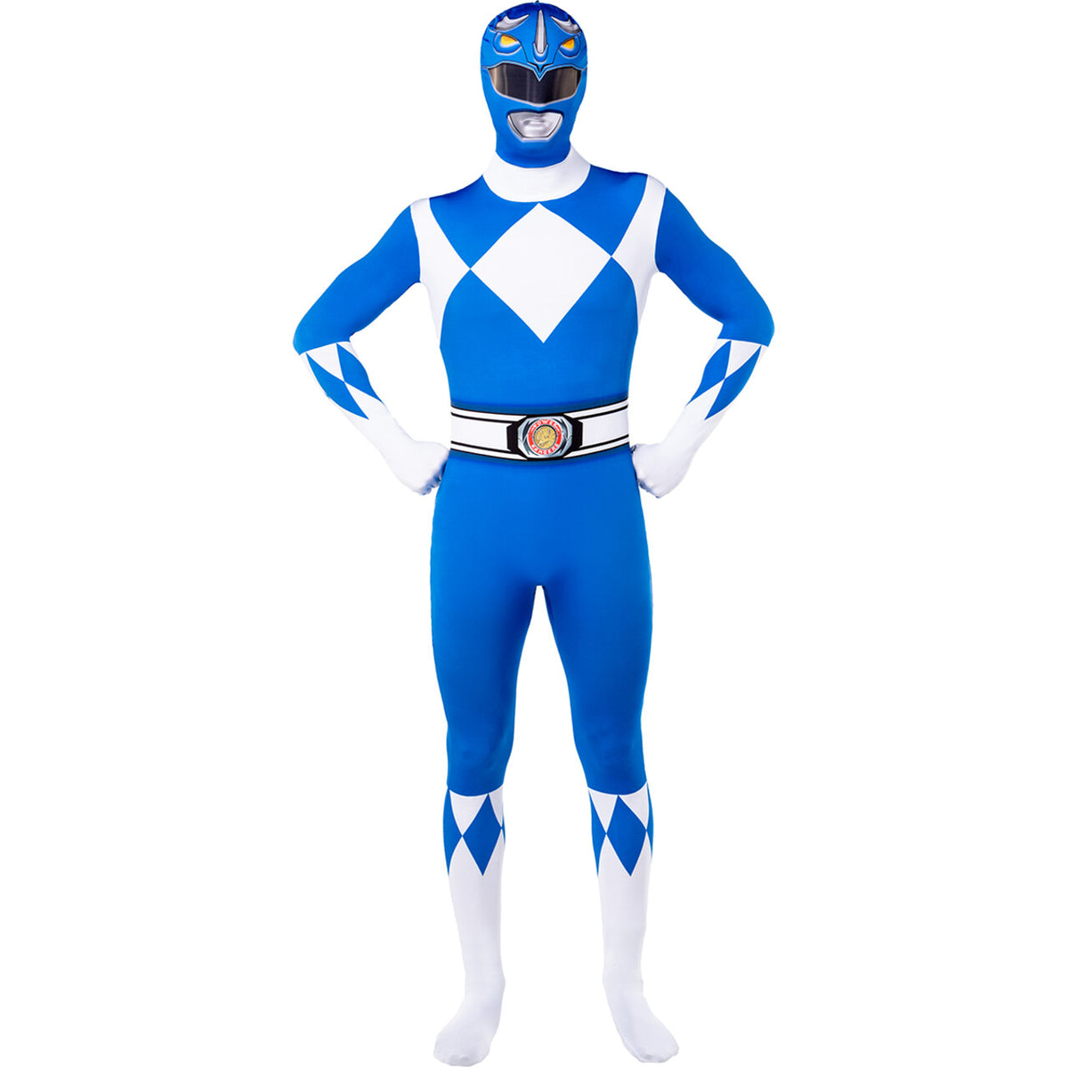 Op deze afbeelding zie je een Kostuums, van het merk Funidelia. Blue Power Ranger™ - Second Skin Unisex Kostuum