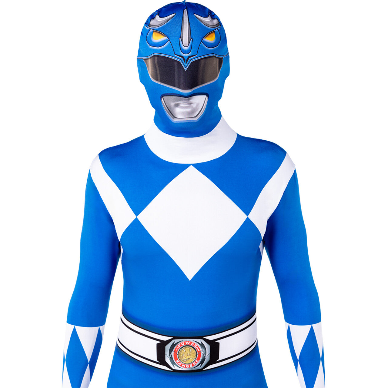 Op deze afbeelding zie je een Kostuums, van het merk Funidelia. Blue Power Ranger™ - Second Skin Unisex Kostuum
