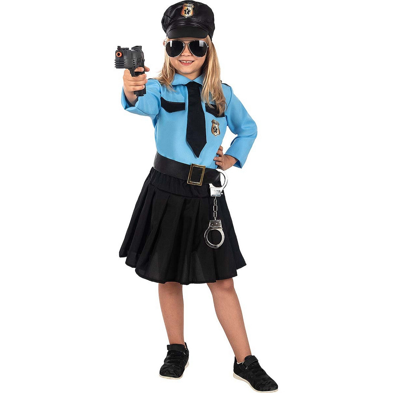 Op deze afbeelding zie je een Kostuums, van het merk Funidelia. Alles Volgens De Wet Politie Meisje Kostuum
