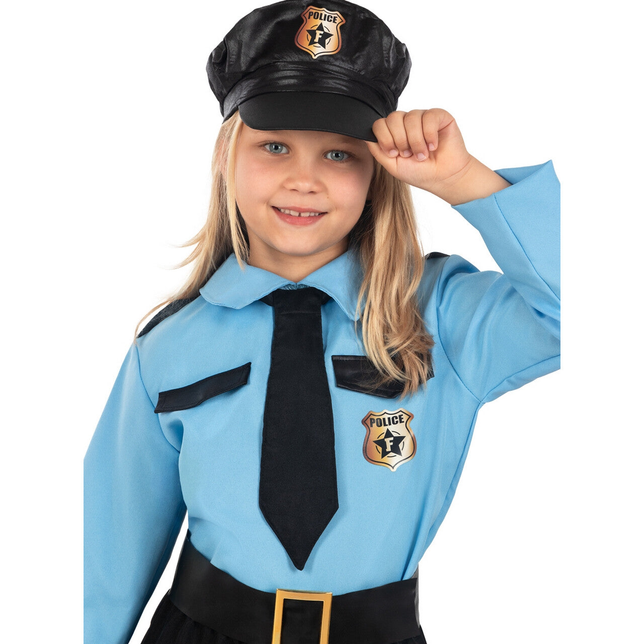 Op deze afbeelding zie je een Kostuums, van het merk Funidelia. Alles Volgens De Wet Politie Meisje Kostuum