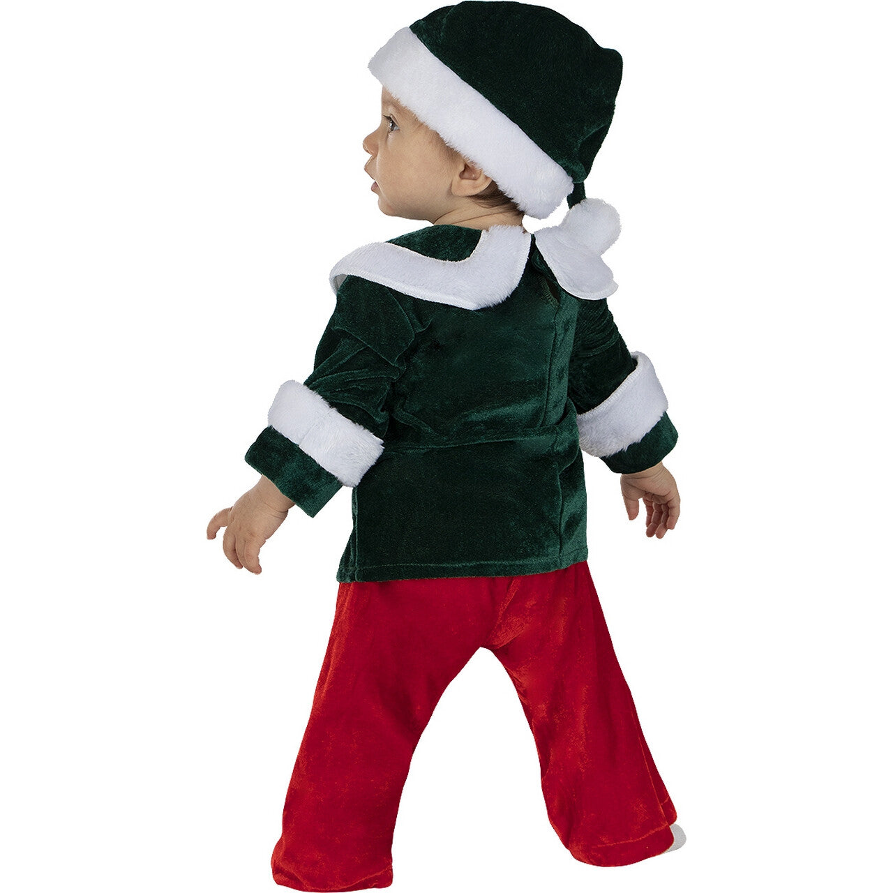 Op deze afbeelding zie je een Kostuums, van het merk Funidelia. Megaschattige Deluxe Kerst Elf Baby Kind Kostuum