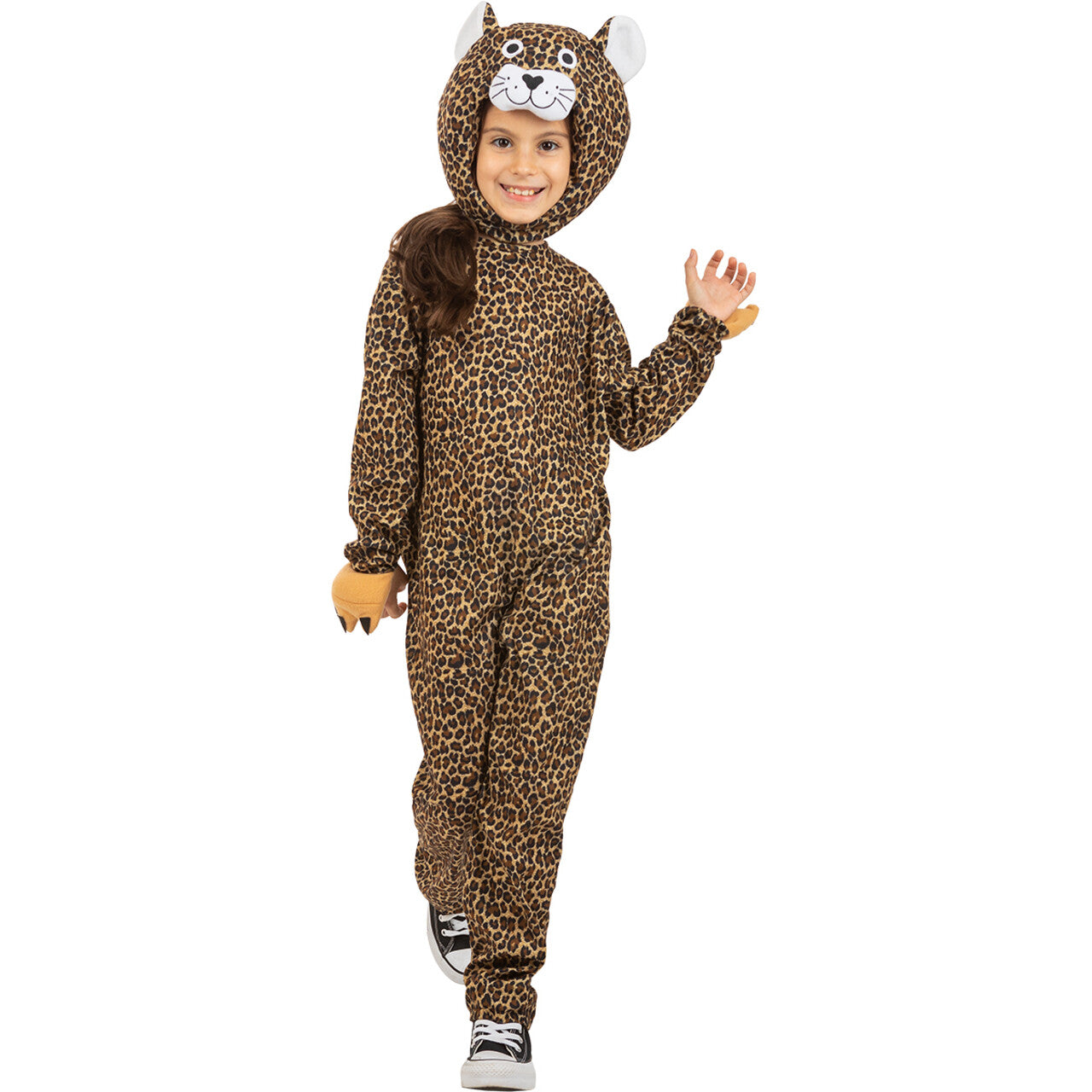 Op deze afbeelding zie je een Kostuums, van het merk Funidelia. Gevaarlijke Luipaard Onesie Kind Kostuum