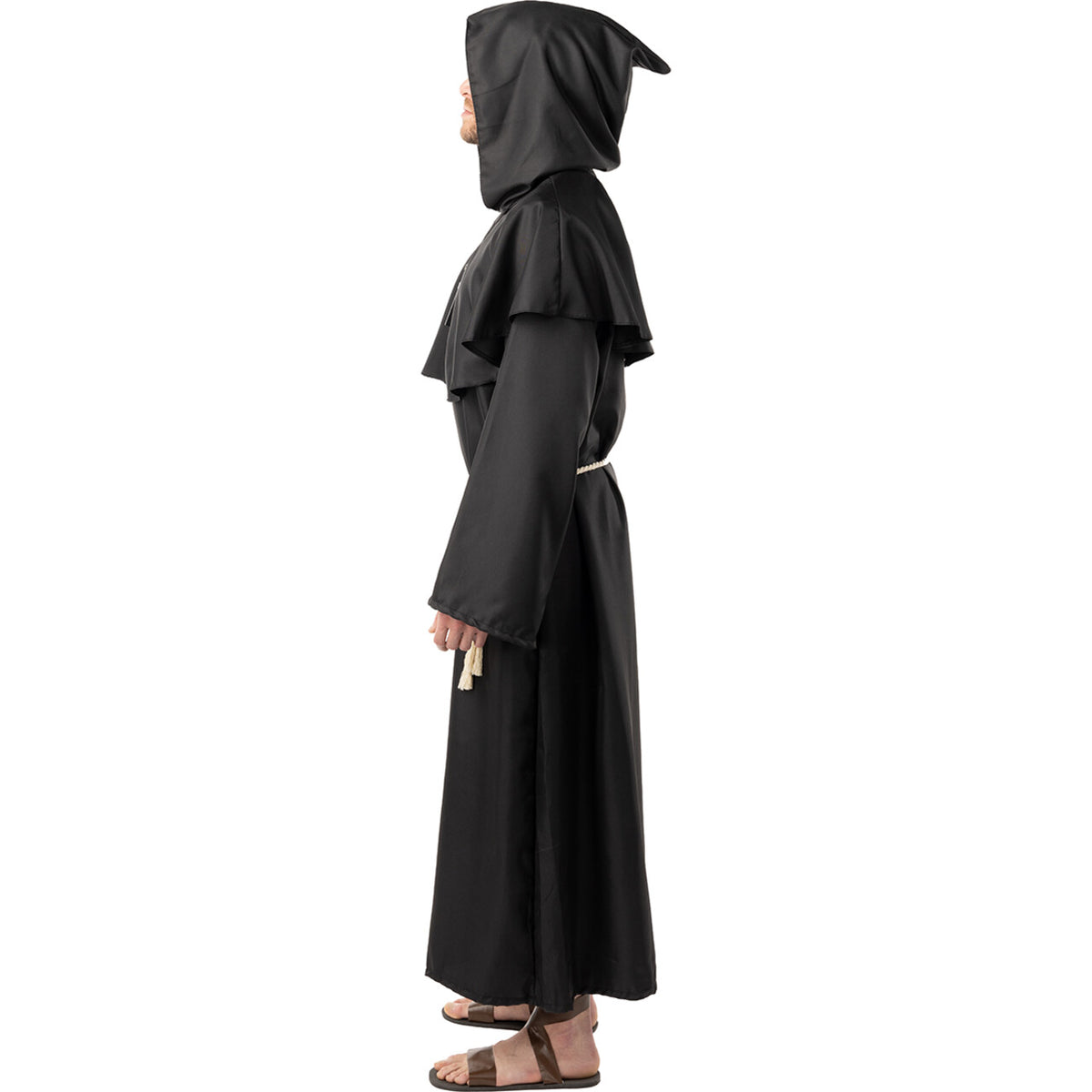 Op deze afbeelding zie je een Kostuums, van het merk Funidelia. Deluxe Zwarte Monnik Unisex Kostuum