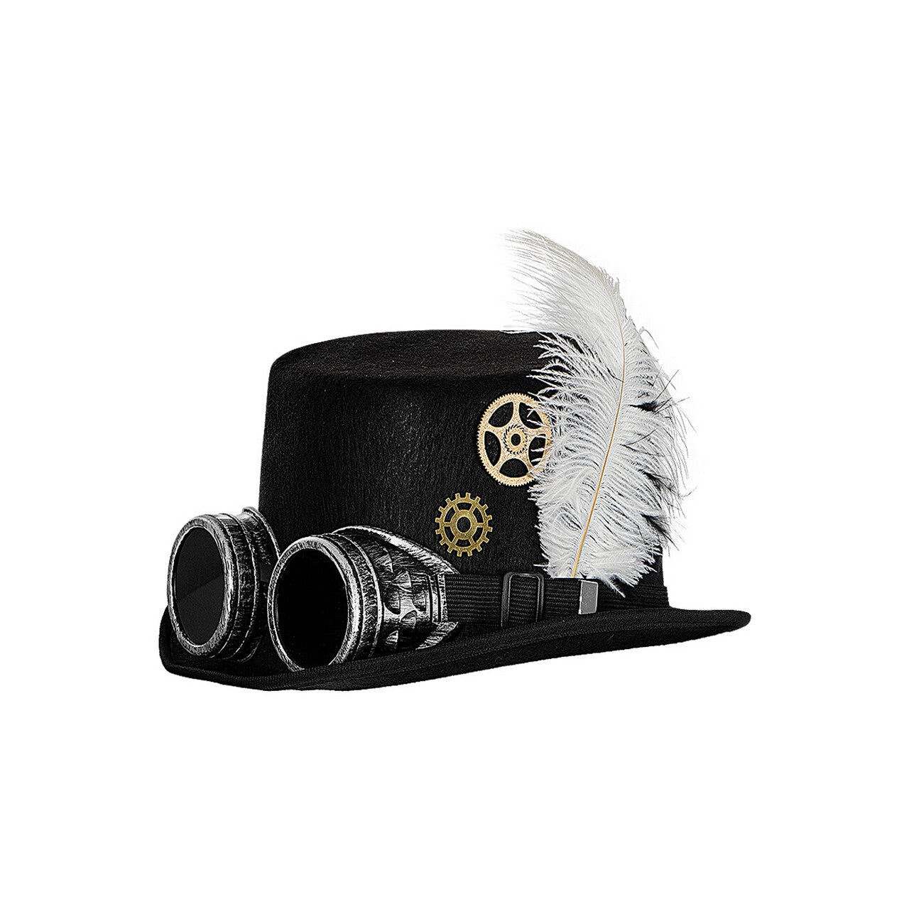 Op deze afbeelding zie je een Accessoires, van het merk Funidelia. Steampunk Hoed Met Veer