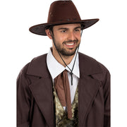 Op deze afbeelding zie je een Accessoires, van het merk Funidelia. Bruine Cowboy Hoed Bountyhunter