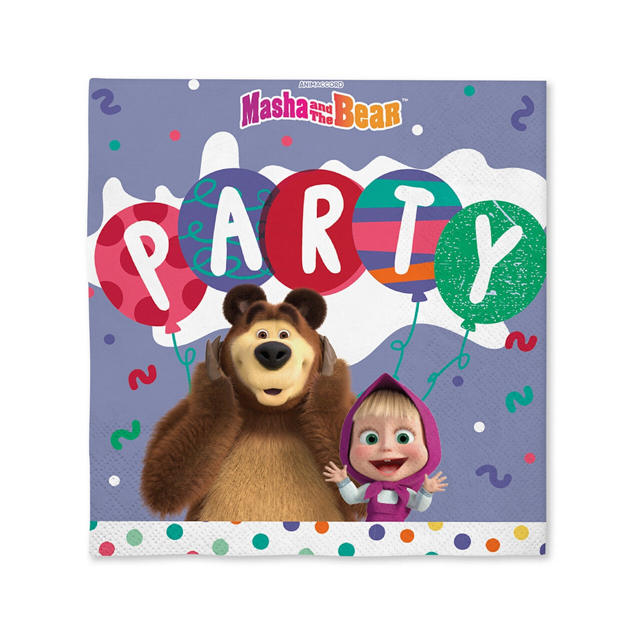 Op deze afbeelding zie je een Decoratie, van het merk Funidelia. Party Servetten Masha And The Bear 16 Stuks 33 X 33 Centimeter