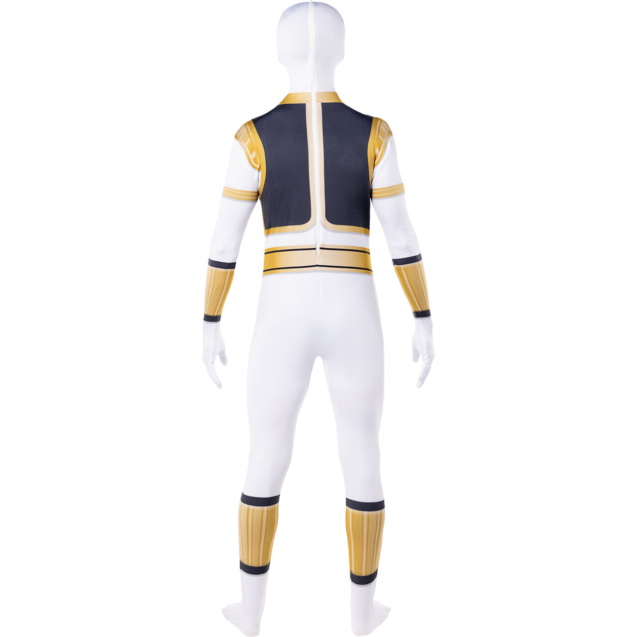 Op deze afbeelding zie je een Kostuums, van het merk Funidelia. White Power Ranger Second Skin Unisex Kostuum
