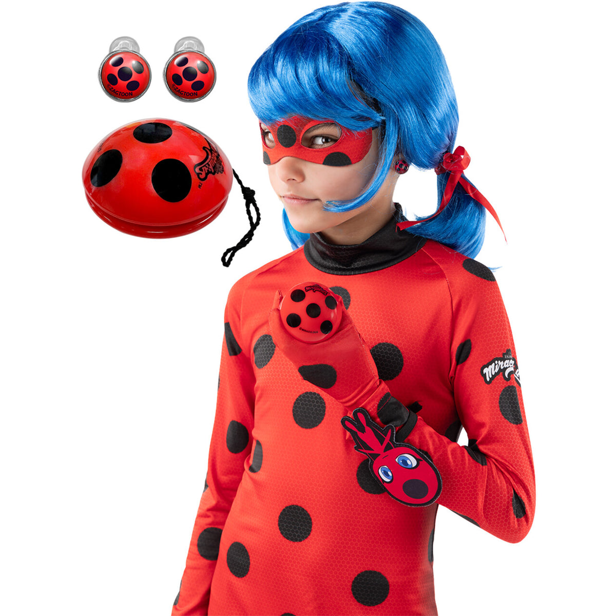 Op deze afbeelding zie je een Accessoires, van het merk Funidelia. Miraculous Ladybug Set Jojo En Oorbellen