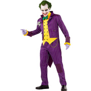 Op deze afbeelding zie je een Kostuums, van het merk Funidelia. Paarse Enorm Grappige Joker Arkham City Man Kostuum