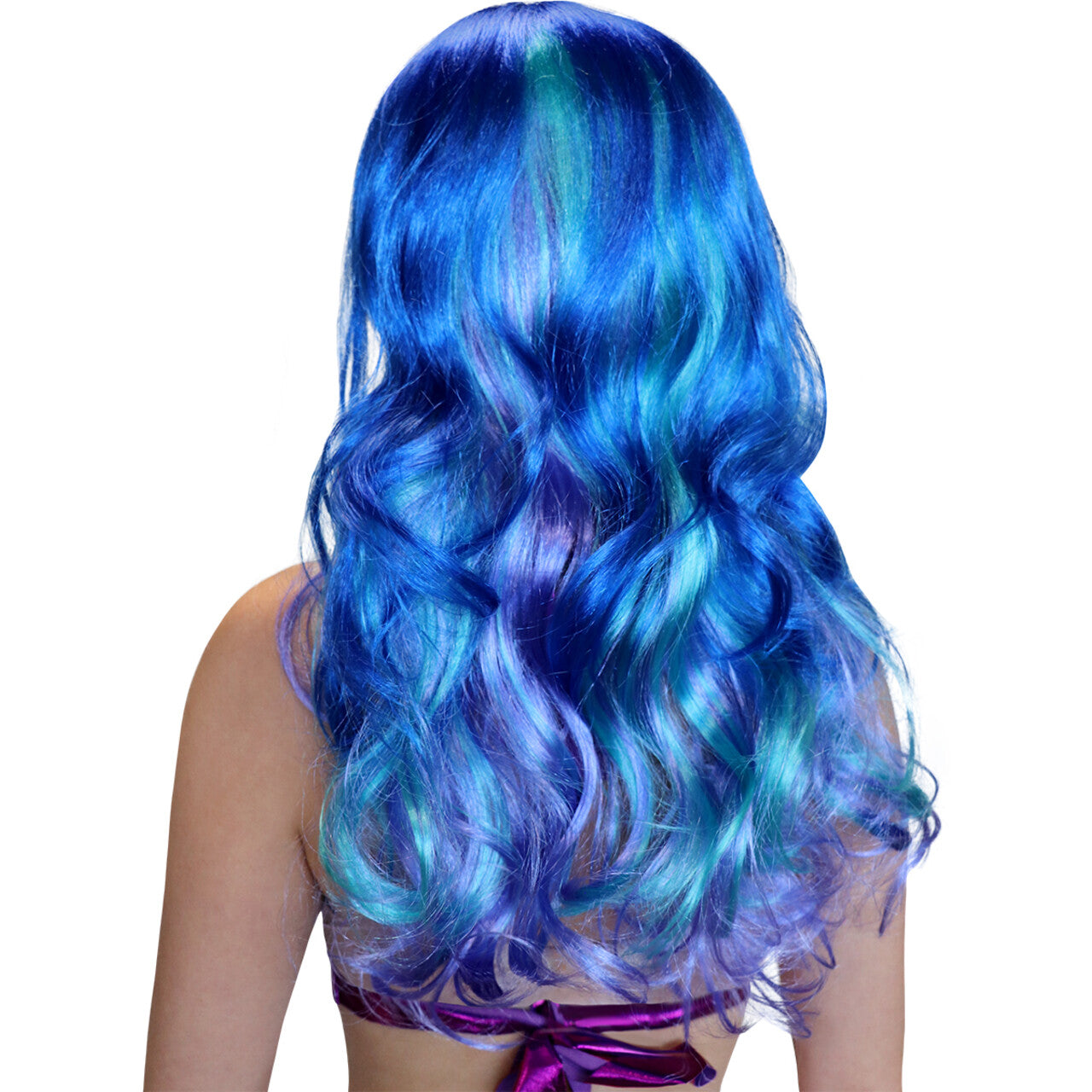Op deze afbeelding zie je een Accessoires, van het merk Funidelia. Zeemeermin Blue Wavey Pruik
