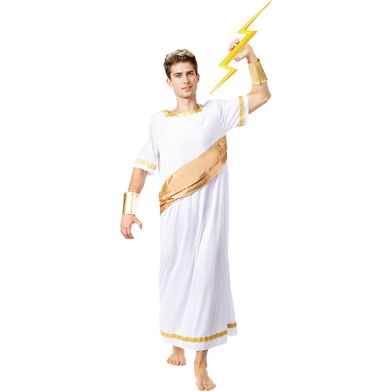 Op deze afbeelding zie je een Kostuums, van het merk Funidelia. Almachtige Griekse God Man Kostuum