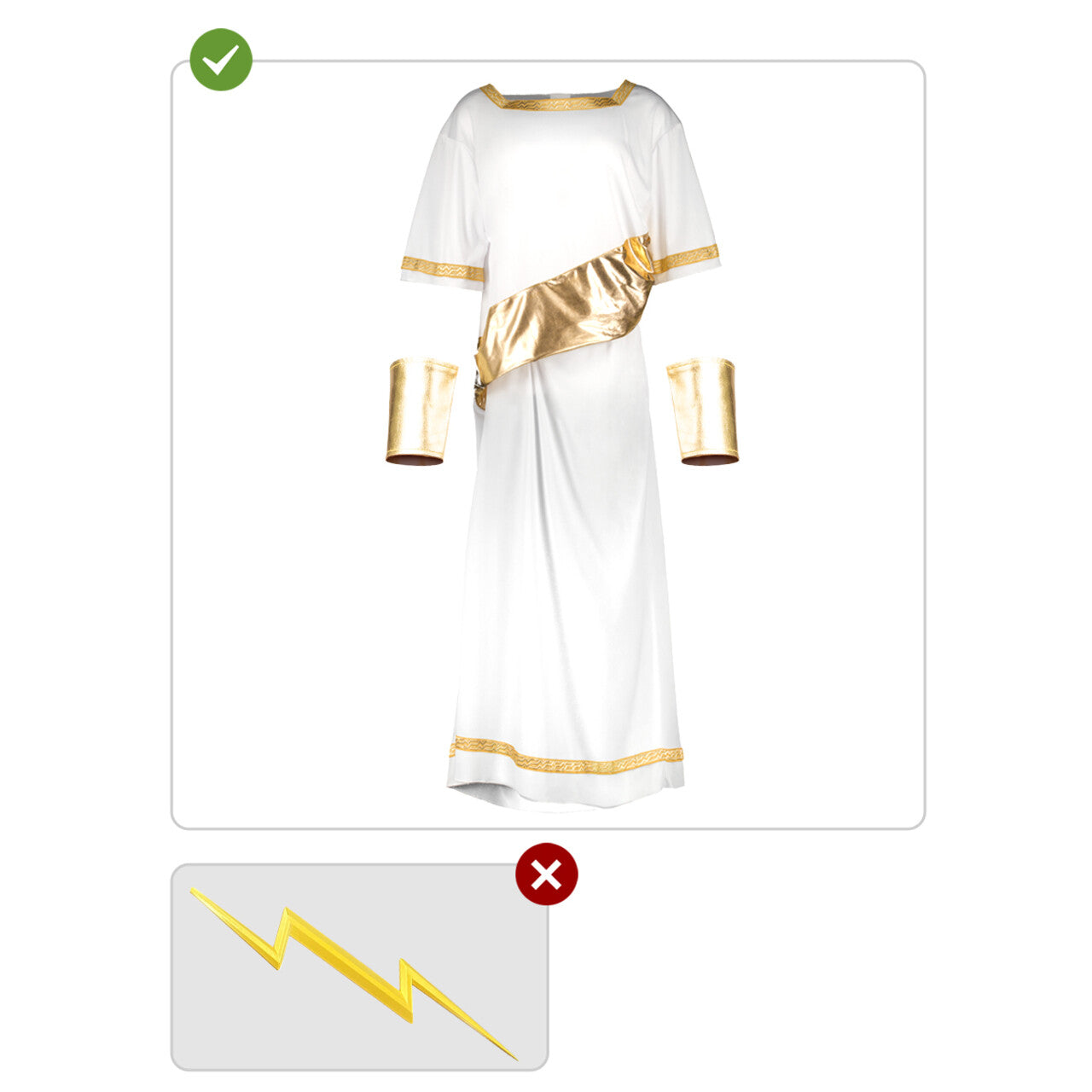 Op deze afbeelding zie je een Kostuums, van het merk Funidelia. Almachtige Griekse God Man Kostuum