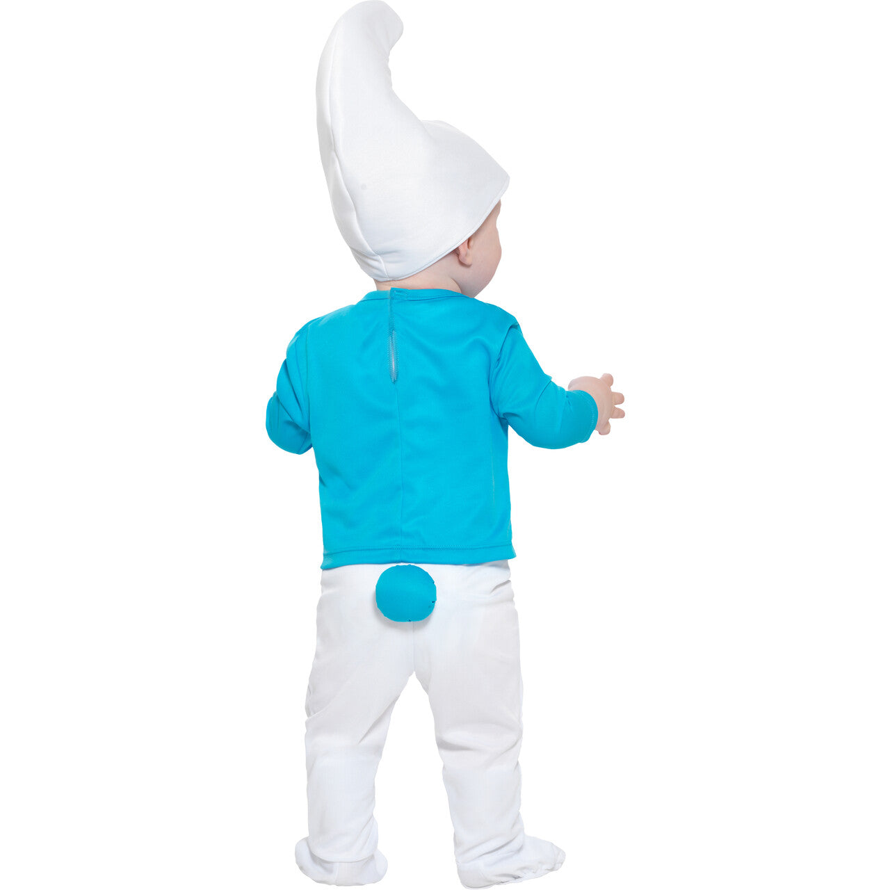 Op deze afbeelding zie je een Kostuums, van het merk Funidelia. Kleine Baby Smurf™ Kind Kostuum