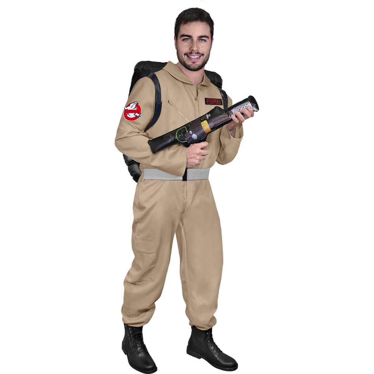 Op deze afbeelding zie je een Kostuums, van het merk Funidelia. Ghostbusters Time To Bust Ghosts Man Kostuum