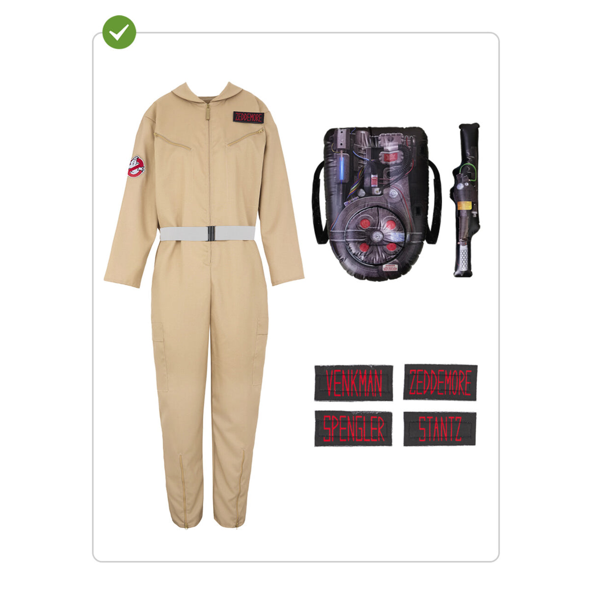Op deze afbeelding zie je een Kostuums, van het merk Funidelia. Ghostbusters Time To Bust Ghosts Man Kostuum