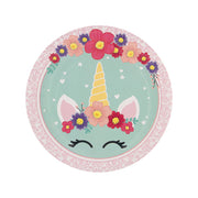Op deze afbeelding zie je een Decoratie, van het merk Funidelia. Unicorn Flowers Borden 23 Centimeter 8 Stuks