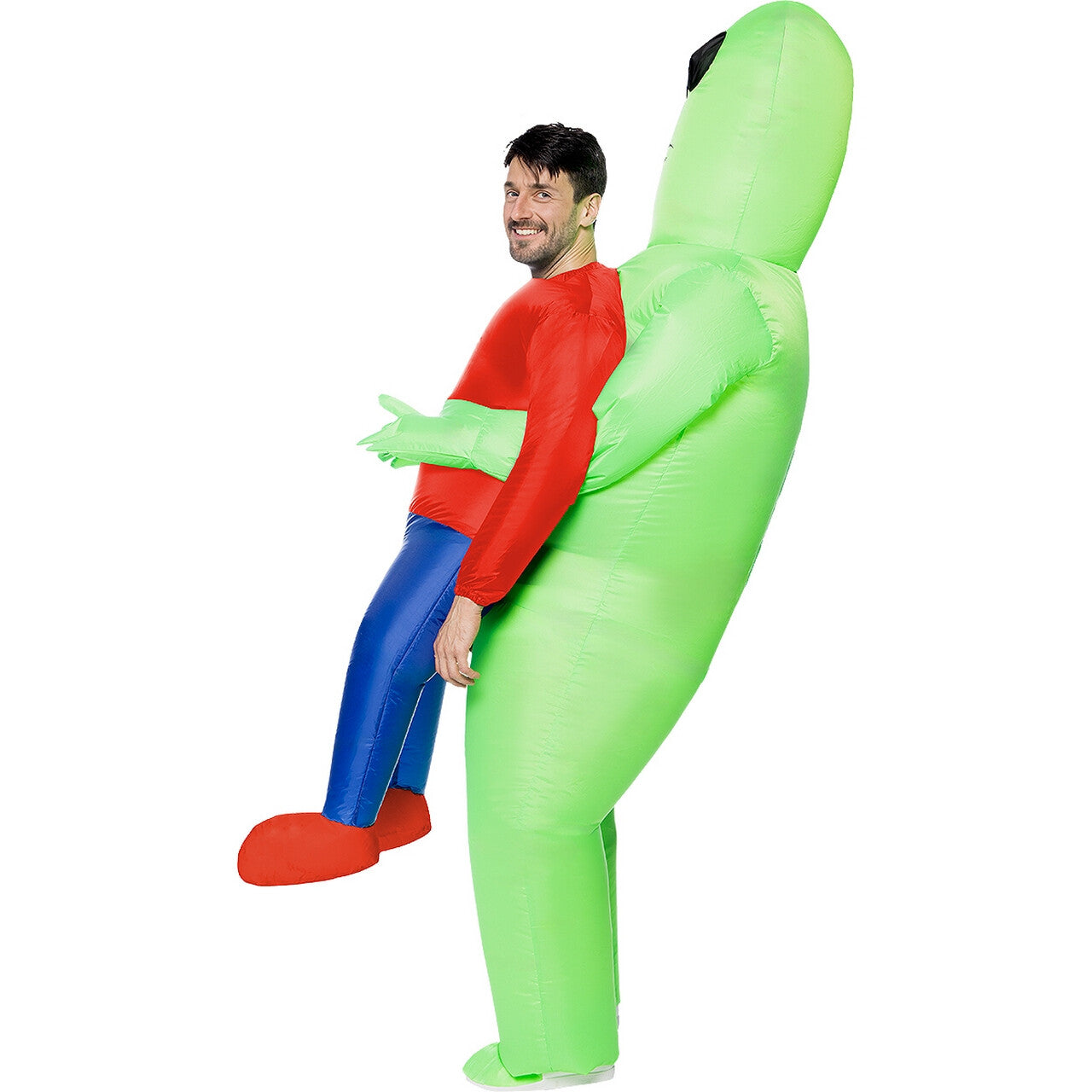 Op deze afbeelding zie je een Kostuums, van het merk Funidelia. Ontvoerd Door Een Opblaasbare Alien Kostuum