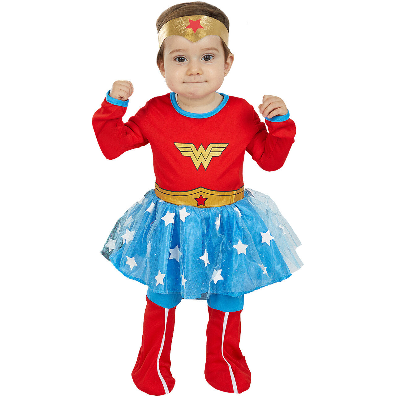 Op deze afbeelding zie je een Kostuums, van het merk Funidelia. Super Girl Mini Wonder Woman Baby Meisje Kostuum