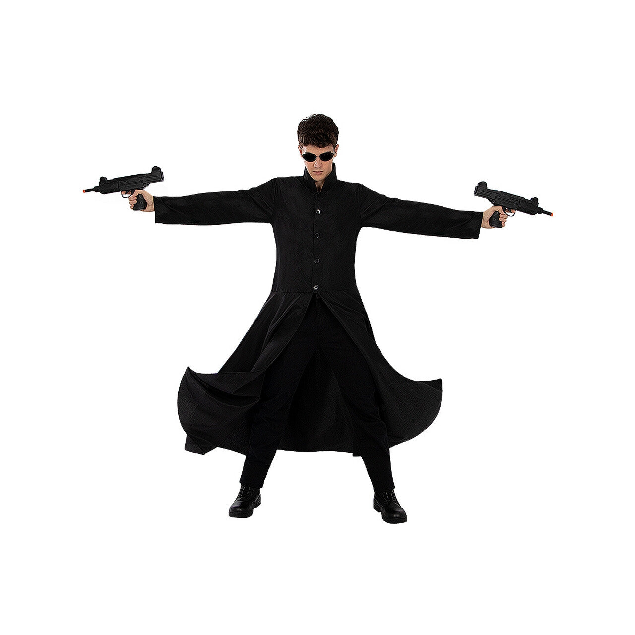 Op deze afbeelding zie je een Kostuums, van het merk Funidelia. Coole Neo Matrix Man Kostuum