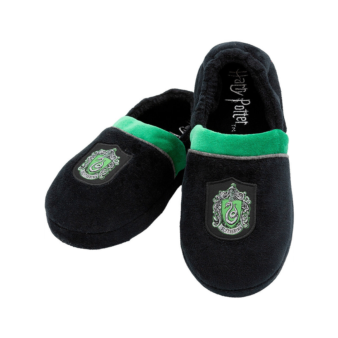 Op deze afbeelding zie je een Accessoires, van het merk Funidelia. Slytherin Harry Potter Sloffen Kind Zwart Groen
