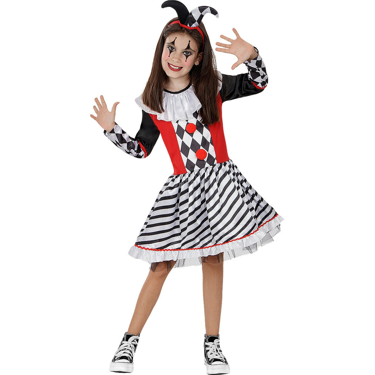 Op deze afbeelding zie je een Kostuums, van het merk Funidelia. Harlequin Ruiten Joker Meisje Kostuum