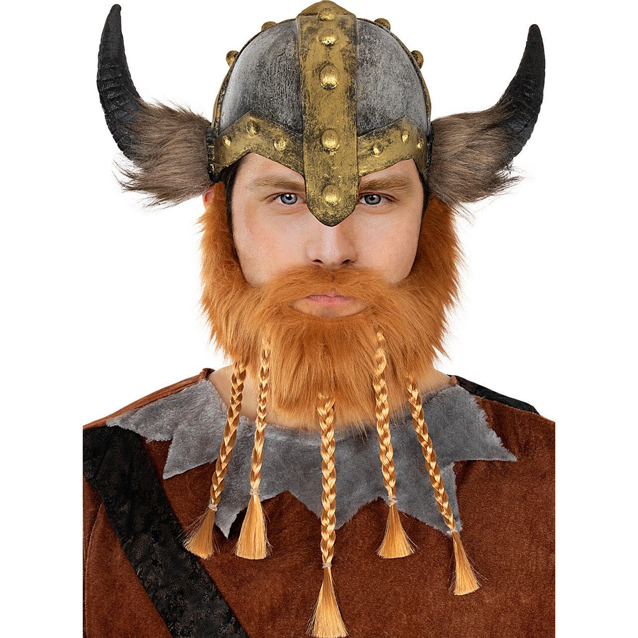 Op deze afbeelding zie je een Accessoires, van het merk Funidelia. Deluxe Viking Helm Met Hoorns Erik