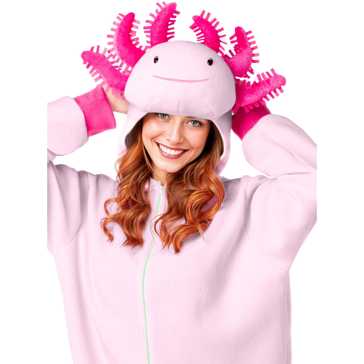 Op deze afbeelding zie je een Kostuums, van het merk Funidelia. Grappige Roze Axolotl Unisex Kostuum