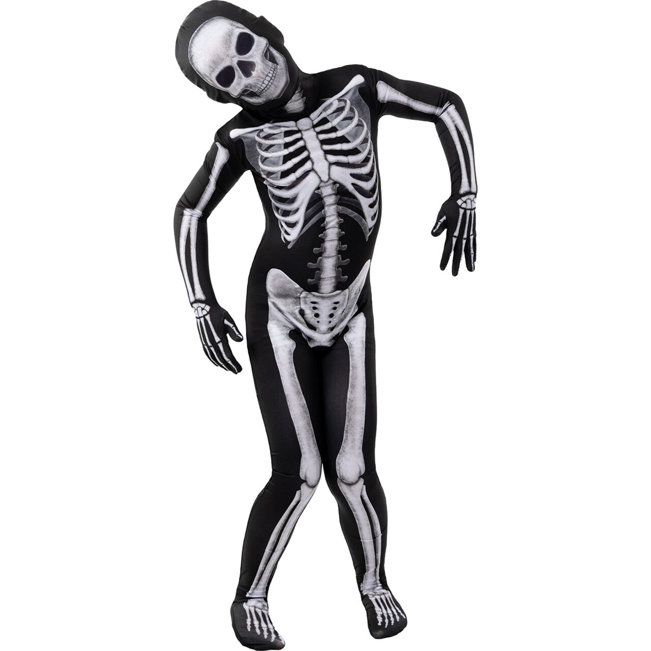 Op deze afbeelding zie je een Kostuums, van het merk Funidelia. Second Skin Mister Skeleton Kind Kostuum