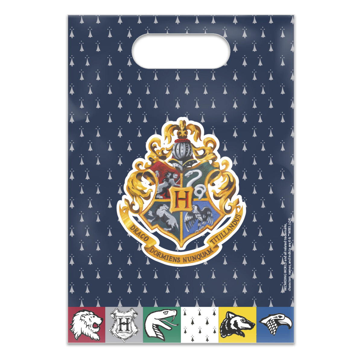 Op deze afbeelding zie je een Decoratie, van het merk Funidelia. Tasjes Harry Potter Hogwarts Houses 8 Stuks
