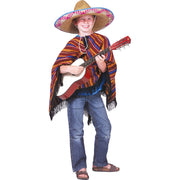 Op deze afbeelding zie je een Kostuums, van het merk Funny Fashion. Hola Gringo Poncho Kind Kind Kostuum