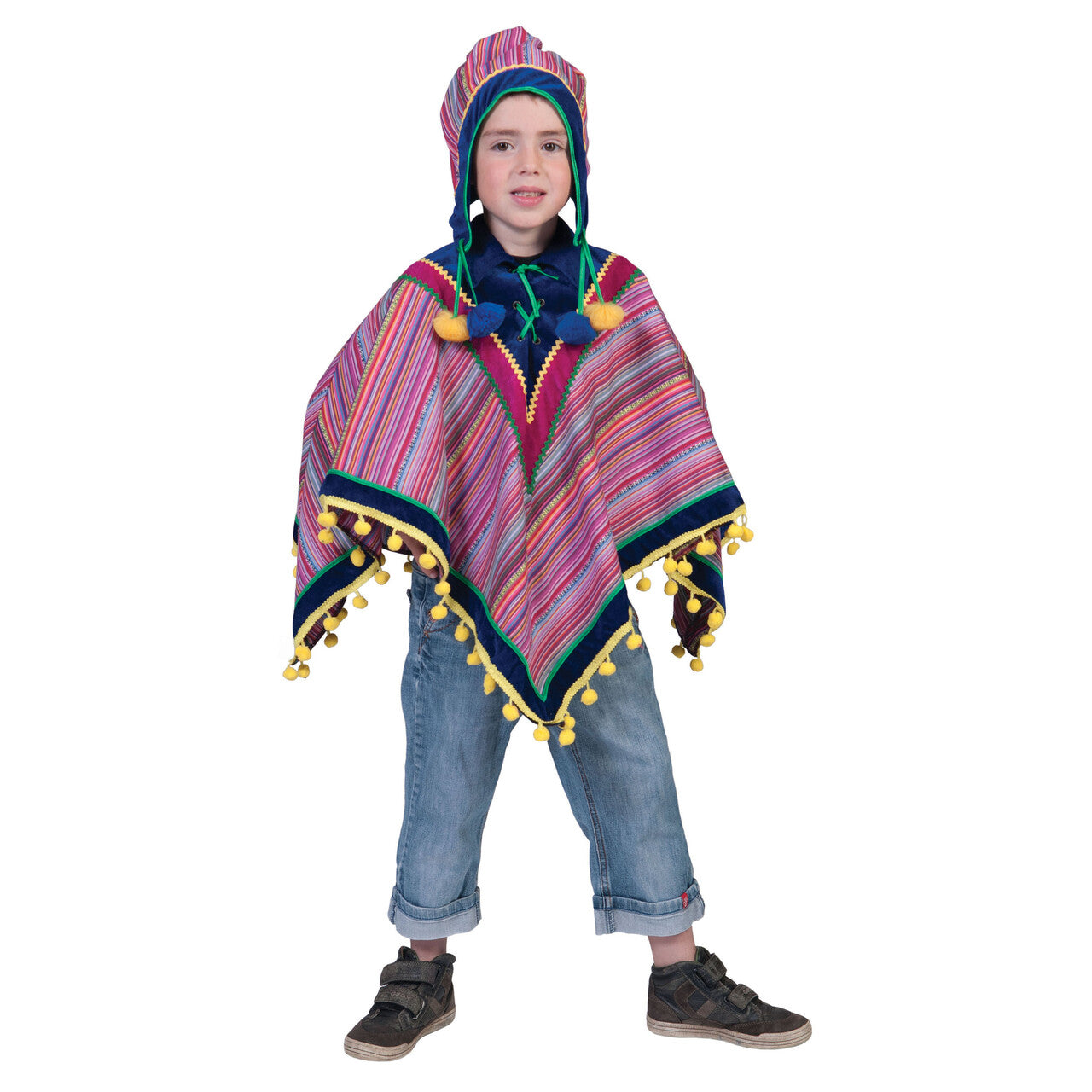 Op deze afbeelding zie je een Kostuums, van het merk Funny Fashion. Peruaanse Panfluit Poncho Kind Kostuum