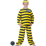 Op deze afbeelding zie je een Kostuums, van het merk Funny Fashion. Gestreepte Schurk Jongen Kostuum