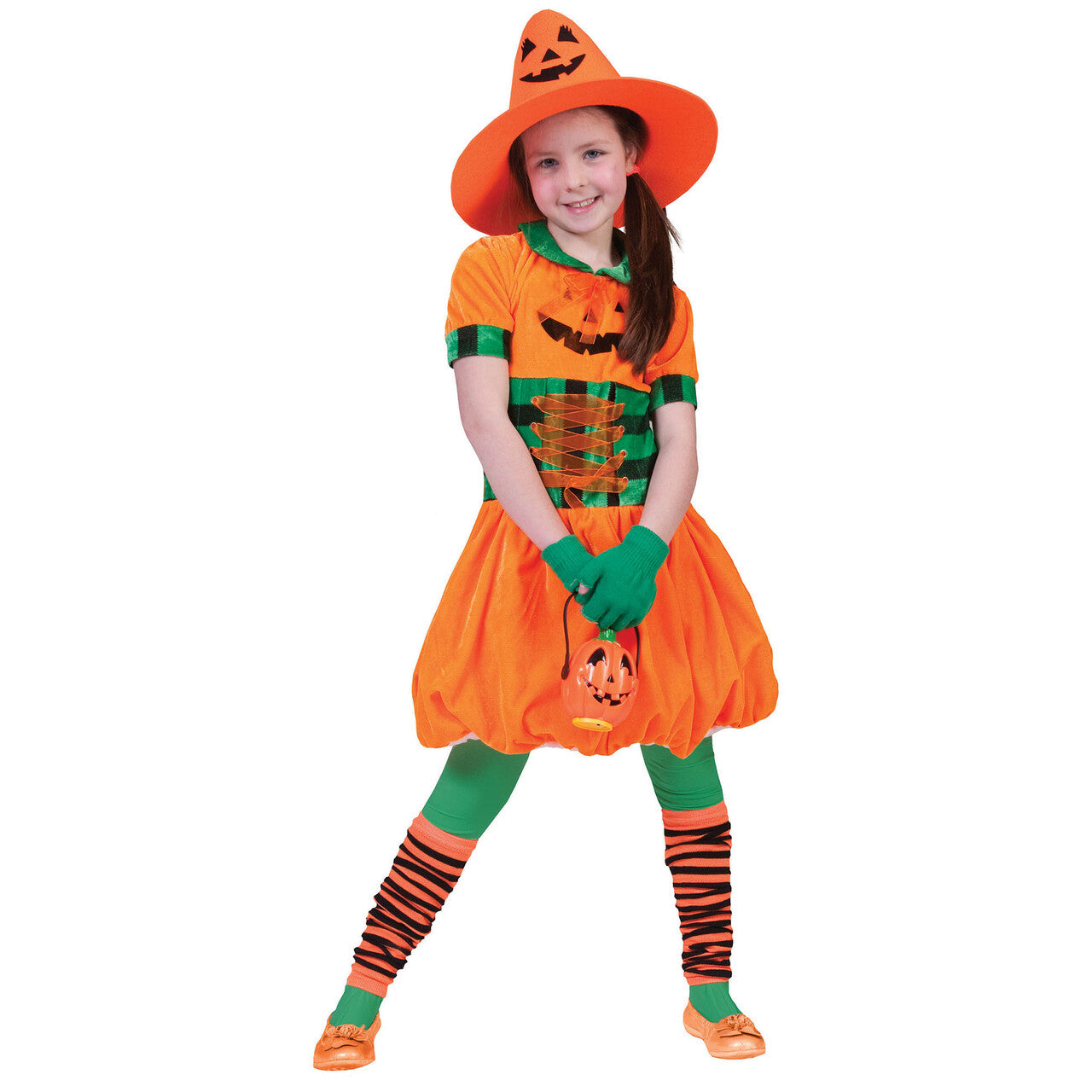Op deze afbeelding zie je een Kostuums, van het merk Funny Fashion. Pompoenella Jurk Meisje